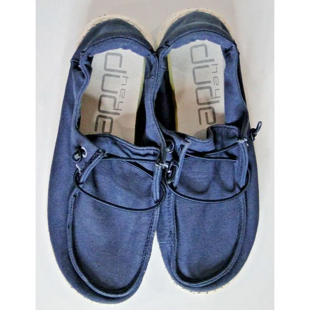 Hey Dude Wendy Shoes Women's Size Navy‎ 5 Slip On Comfort Loafers